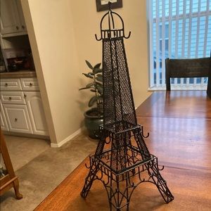 Vintage Black Eiffel Tower Jewelry Display Stand 17.5”x7.25”